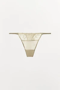 100% SILK LACE THONG
