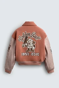 PATCHED QUILTED BOMBER JACKET