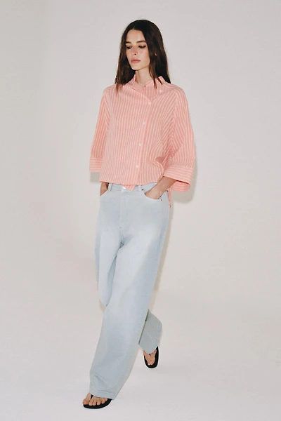 ZW COLLECTION ASYMMETRIC STRIPED SHIRT