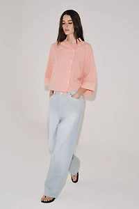 ZW COLLECTION ASYMMETRIC STRIPED SHIRT