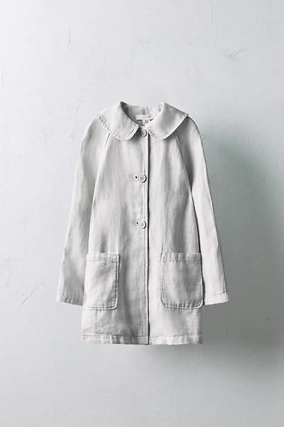 6-10 YEARS/ LIMITED EDITION 100% LINEN TRENCH COAT