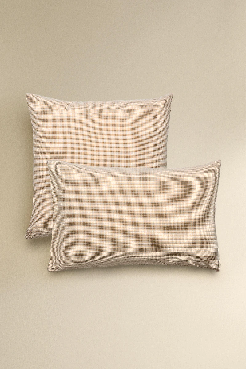 SEERSUCKER COTTON CHECK PILLOWCASE