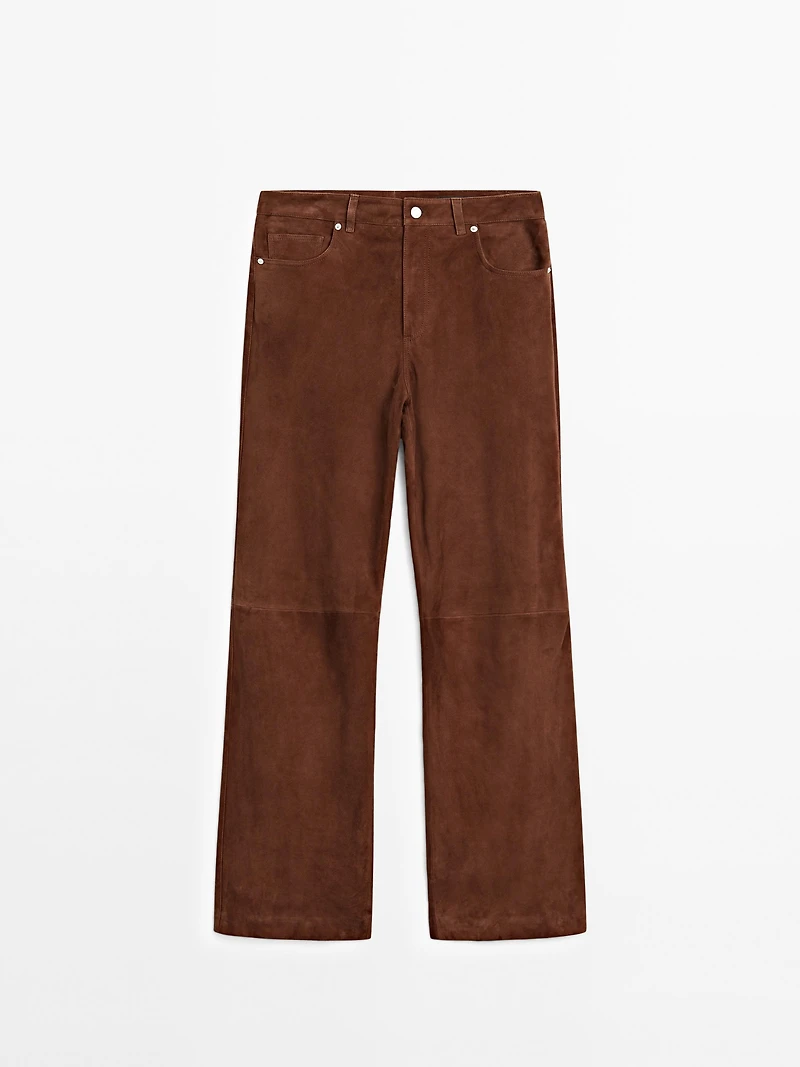 Suede leather trousers