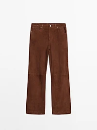 Suede leather trousers