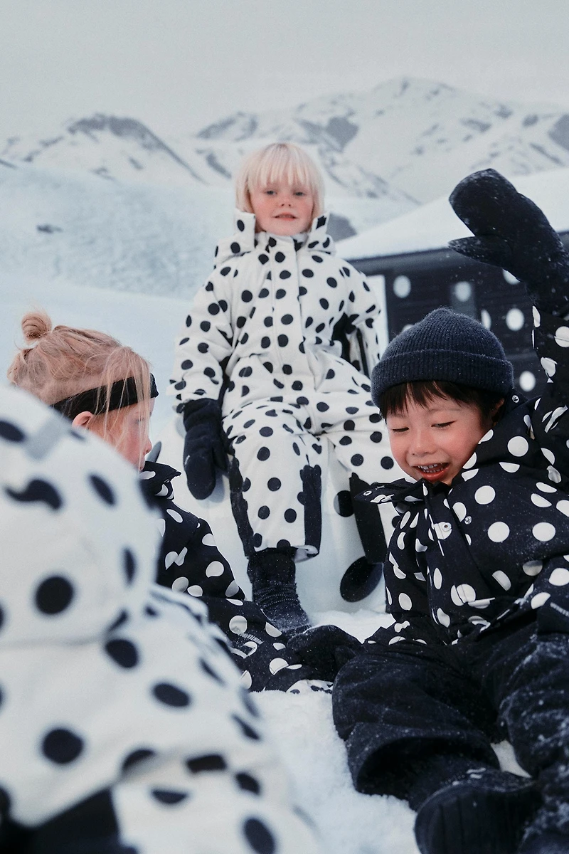 WATER RESISTANT AND WINDPROOF POLKA DOT JUMPSUIT