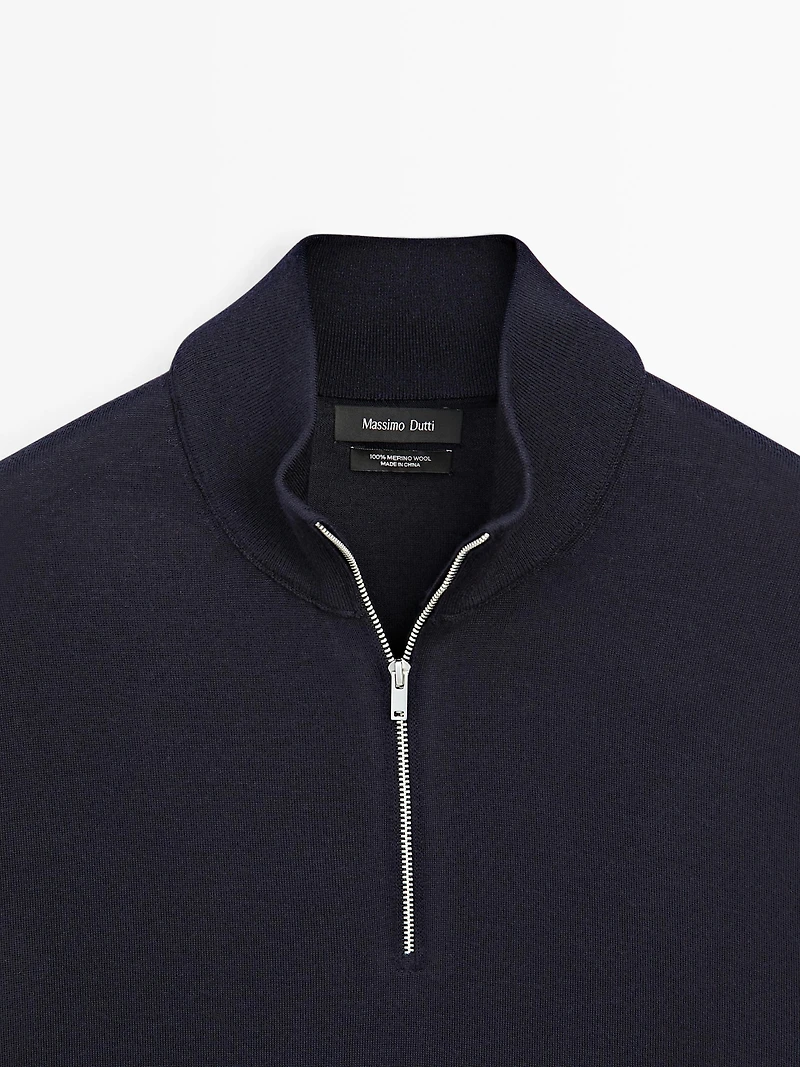 Quarter-zip knit sweater