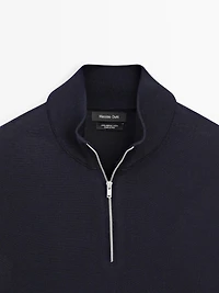 Quarter-zip knit sweater