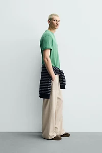 RELAXED FIT VISCOSE-LINEN PANTS