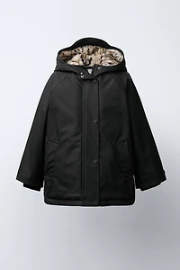VESTE DÉPERLANTE ENDUITE EFFET FOURRURE ANIMAL PRINT