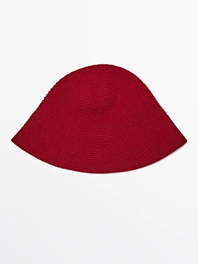 Bonnet en maille de laine mélangée