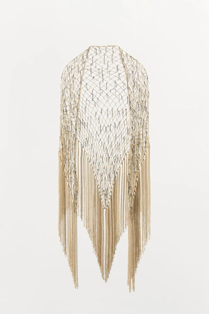 FRINGED CHAIN MULTI-POSITION SCARF
