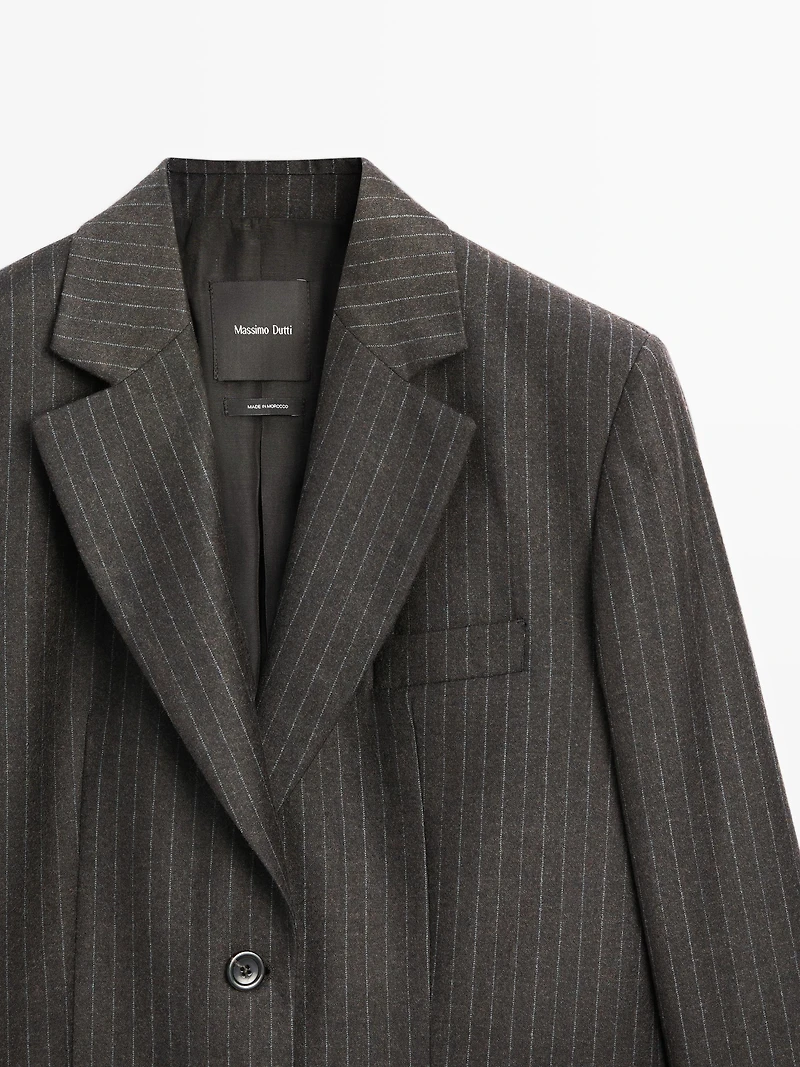 100% wool pinstripe blazer