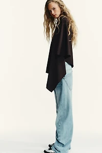 ASYMMETRIC BUTTON CAPE