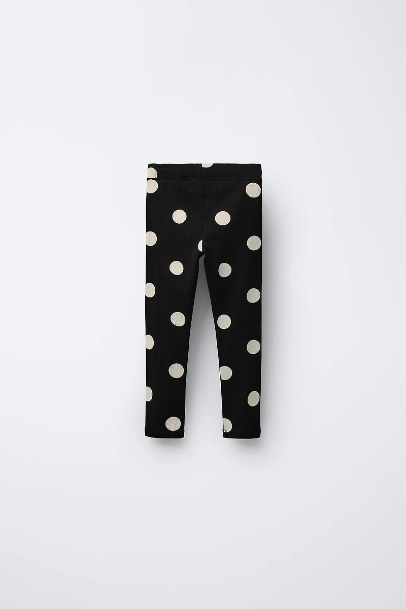 PRINTED RIBBED LEGGINGS
