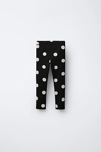 PRINTED RIBBED LEGGINGS