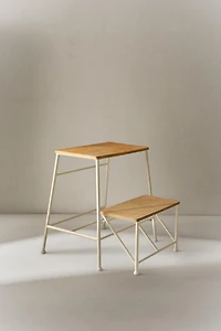 TABOURET ESCABEAU EN BOIS À DEUX MARCHES