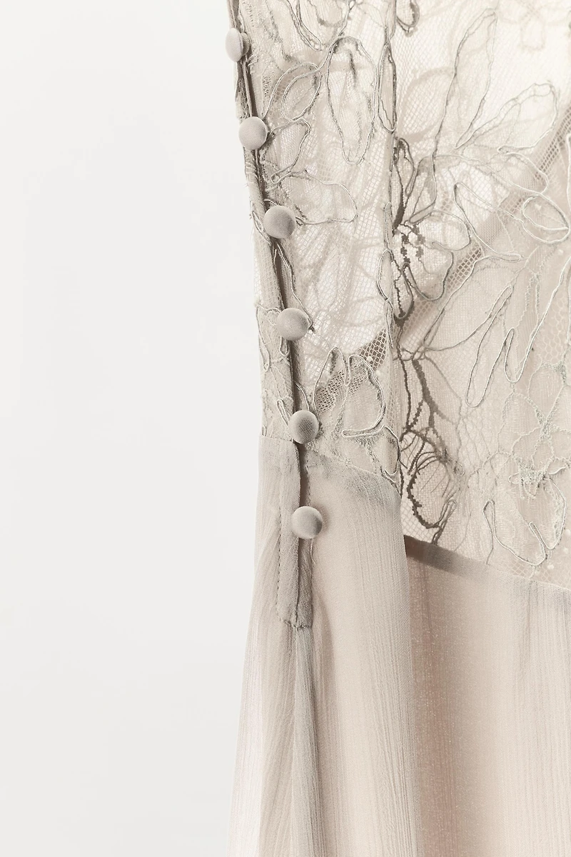 LONG 100% VISCOSE LACE DRESS
