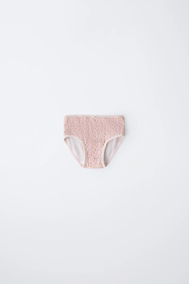 2-6 YEARS/ SIX-PACK OF RIBBED PATCHWORK AND FLORAL UNDERWEAR