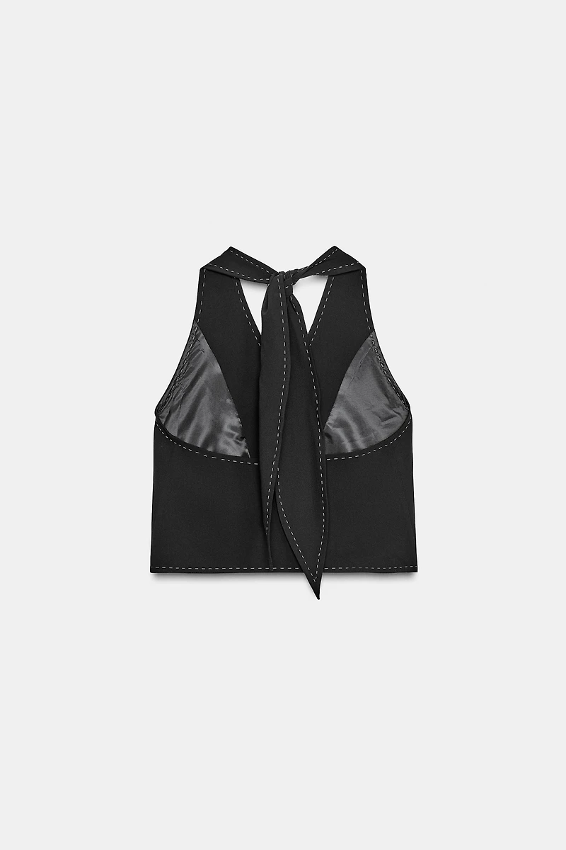 TOPSTITCHED VEST TOP