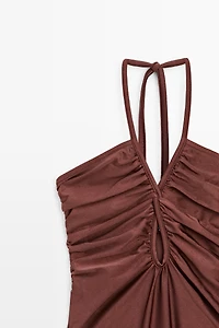 Shimmery halter swimsuit