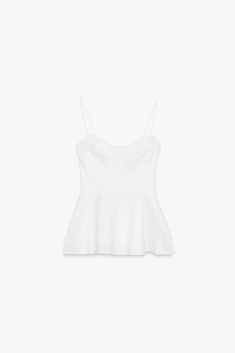 PEPLUM MIXED TOP