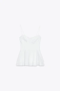 PEPLUM MIXED TOP