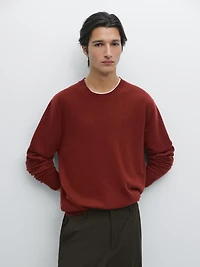 Pull col rond en laine mélangée