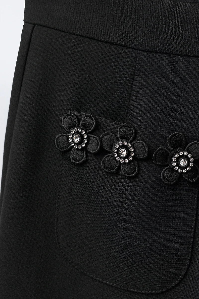 JEWELED FLORAL PANTS