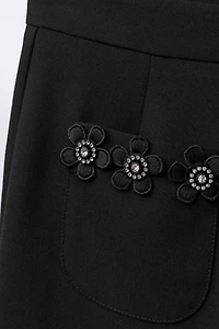 JEWELED FLORAL PANTS