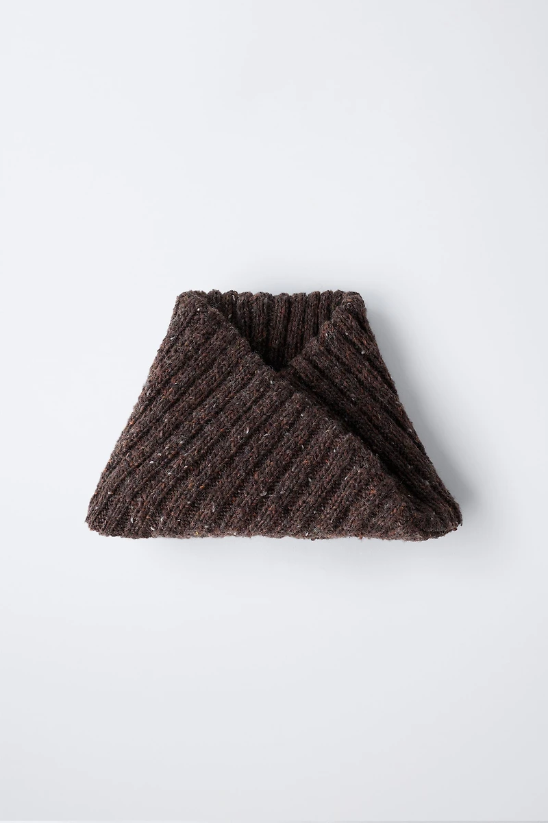 6-14 YEARS / BUTTONED KNIT COLLAR WITH WOOL