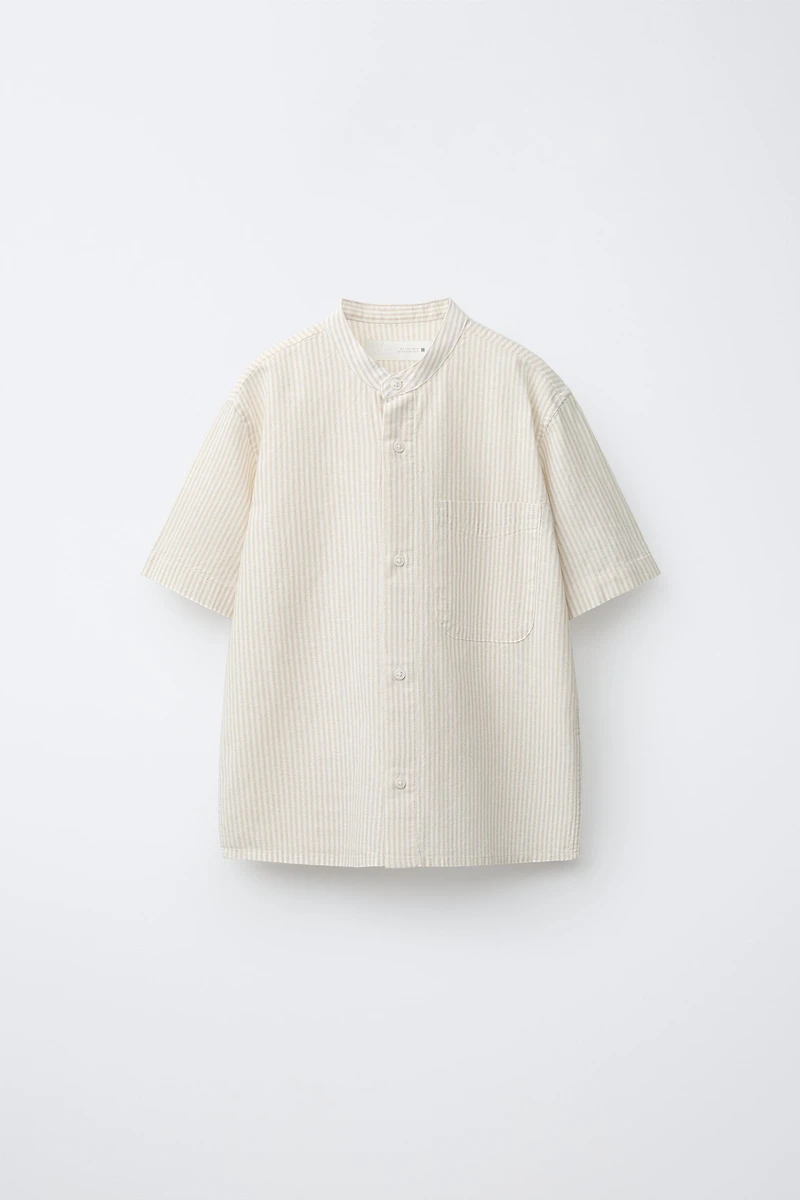 STRIPED COTTON LINEN SHIRT
