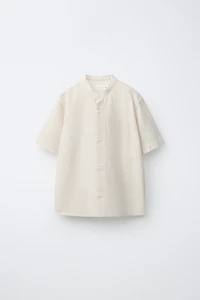 STRIPED COTTON LINEN SHIRT