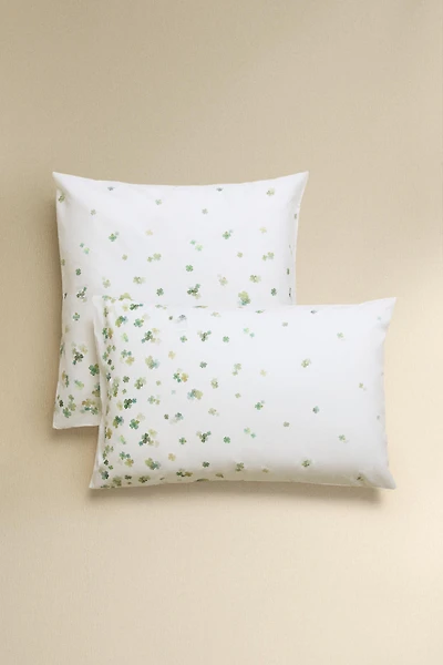 TAIE D’OREILLER PERCALE TRÈFLES