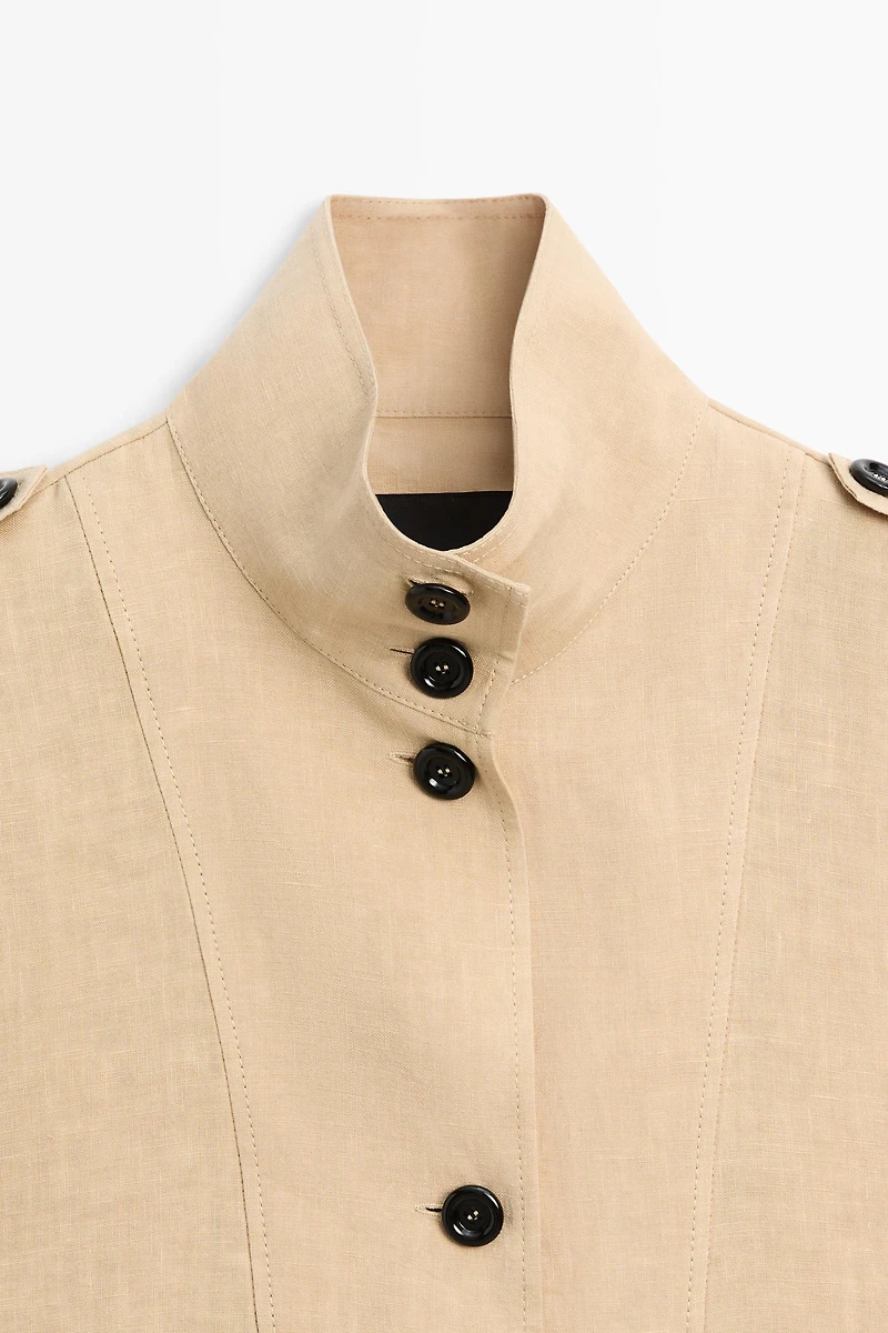 100% linen fluid bomber jacket