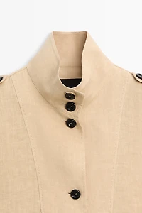100% linen fluid bomber jacket