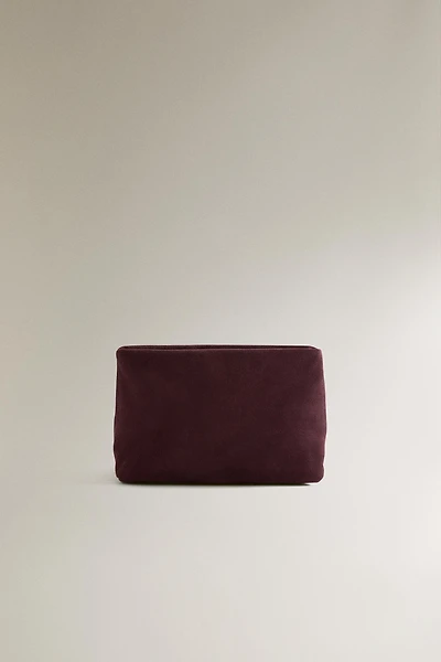 SPLIT LEATHER MAKEUP BAG