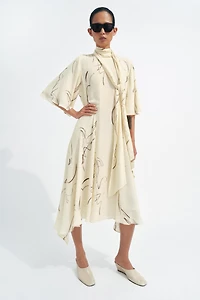 ZW COLLECTION PRINTED DRESS WITH TIES