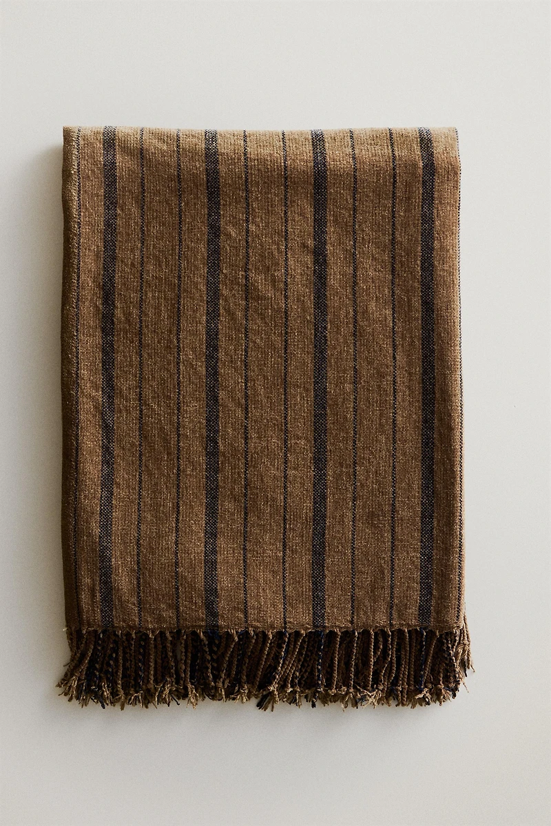 COUVERTURE CHENILLE RAYURES