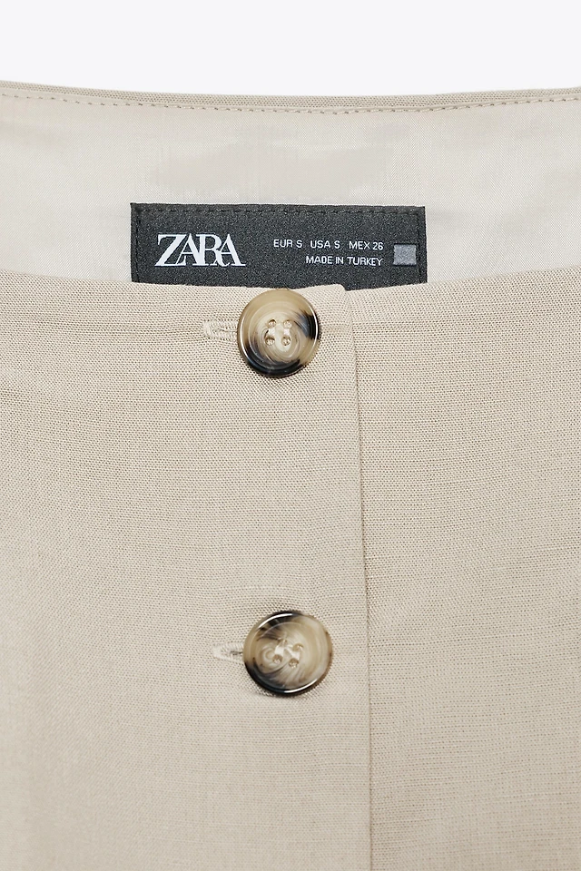 Zara PLEATED SKIRT MIDI WAISTCOAT DRESS | Place Rosemre