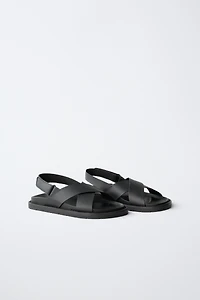 CROSSED STRAP SANDALS