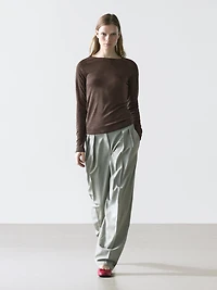Wool T-shirt with raglan sleeves