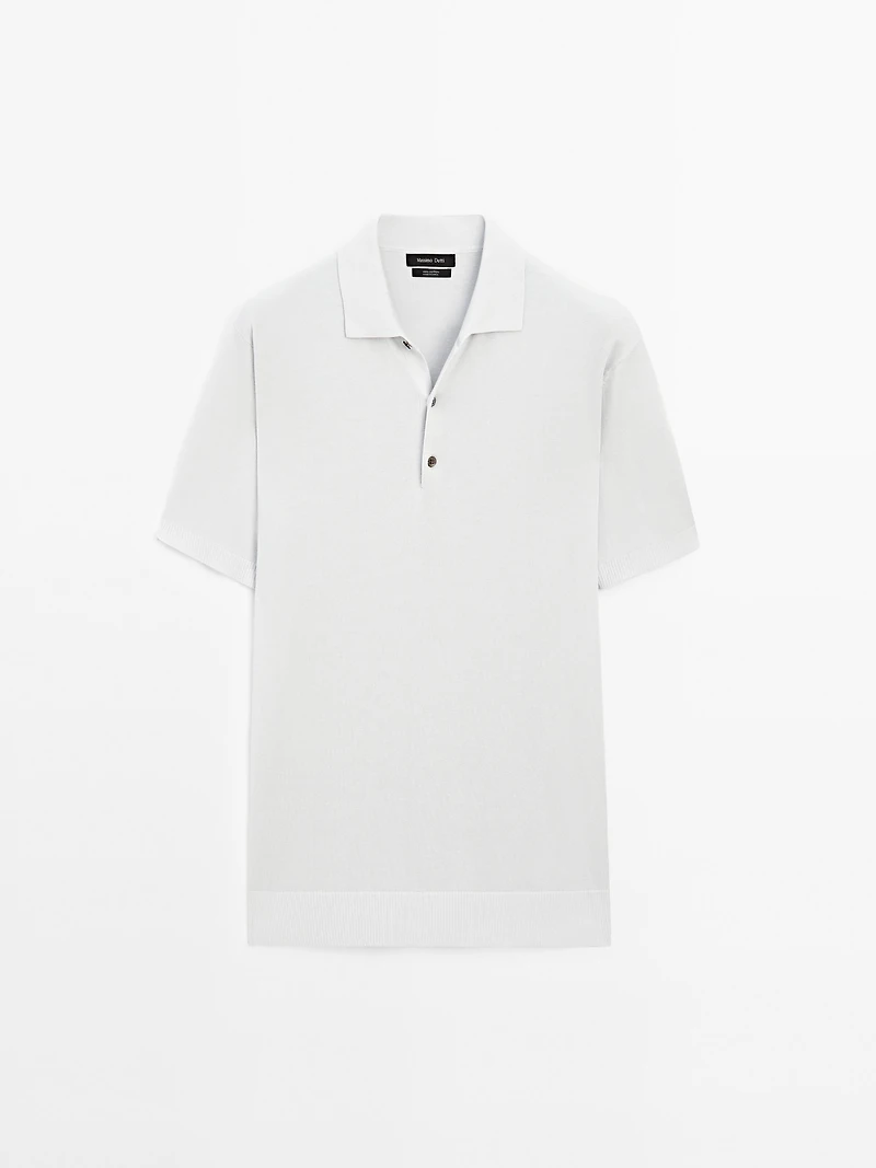 Short sleeve knit polo shirt