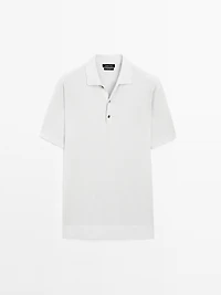 Short sleeve knit polo shirt