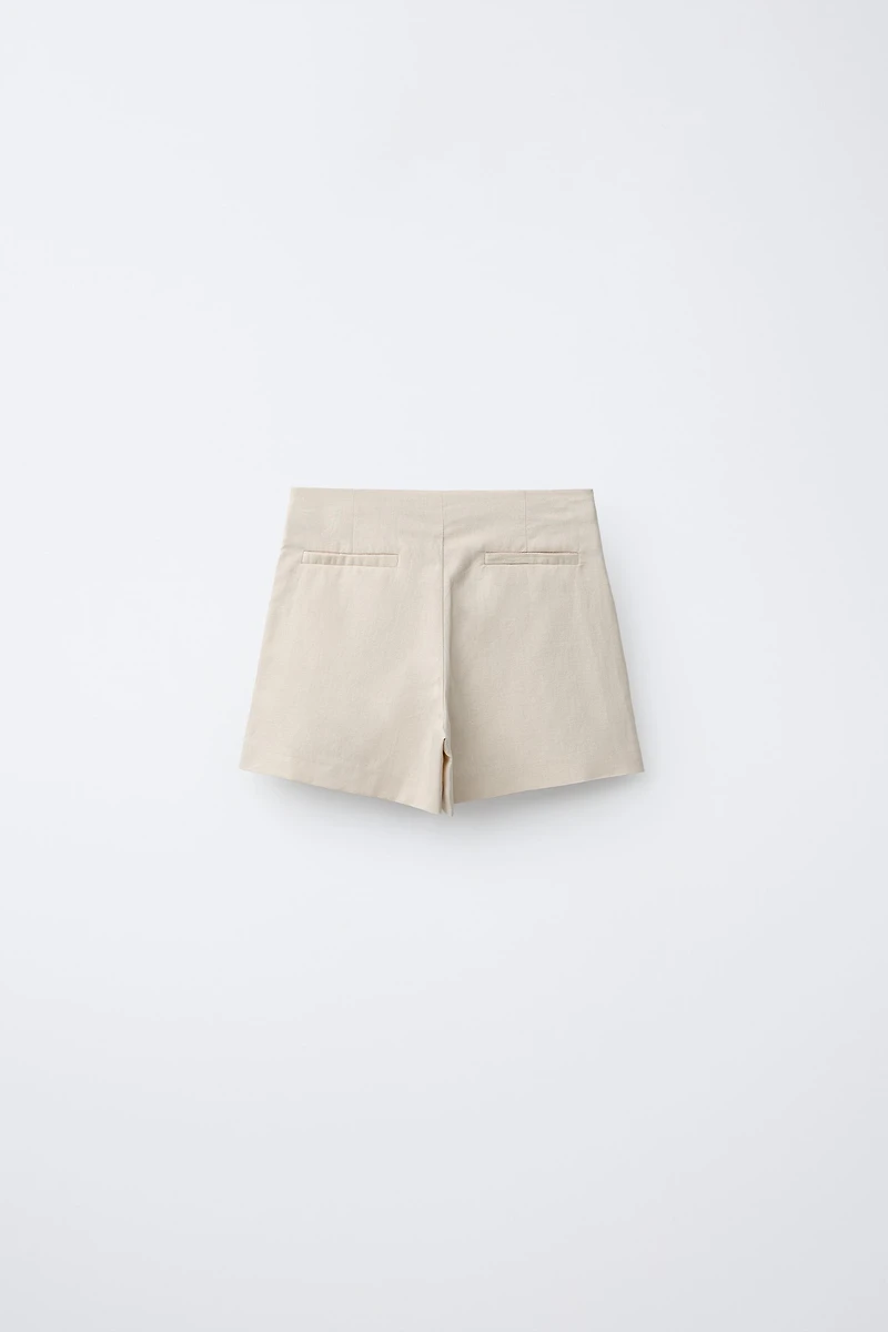 LINEN AND COTTON BLEND JEWEL SKORT