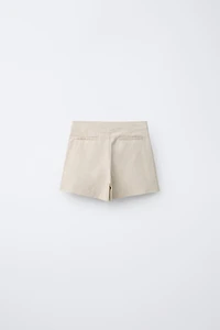 LINEN AND COTTON BLEND JEWEL SKORT