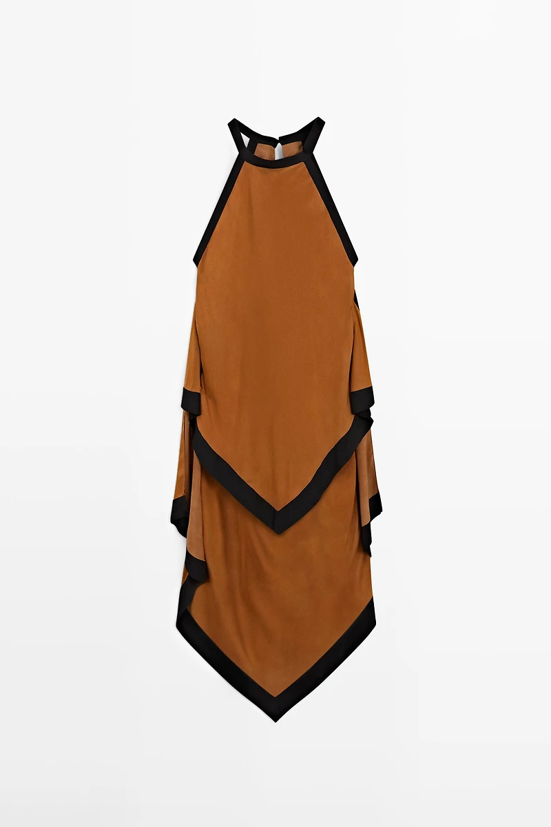 Midi dress with contrast layers