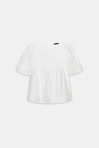 BLOUSE BRODÉE MANCHES COURTES