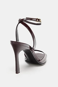 PATENT FINISH HEELED SANDALS
