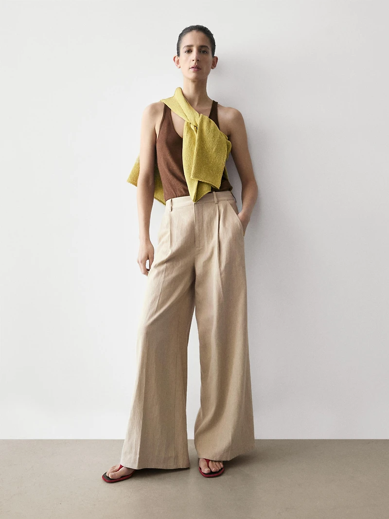 Loose fit high-waist trousers