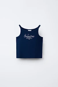RIBBED TEXT TOP